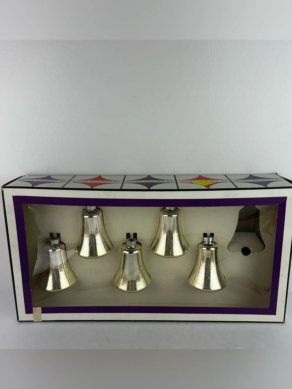 The Christmas Gallery Vintage 1967 Silver Bells Ornaments in Box - Set of 5